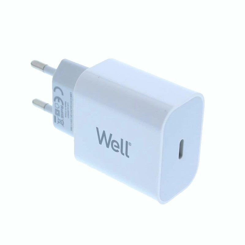 Incarcator retea USB-C, PD 20W, iesire 5V, alb, Well - imagine 3